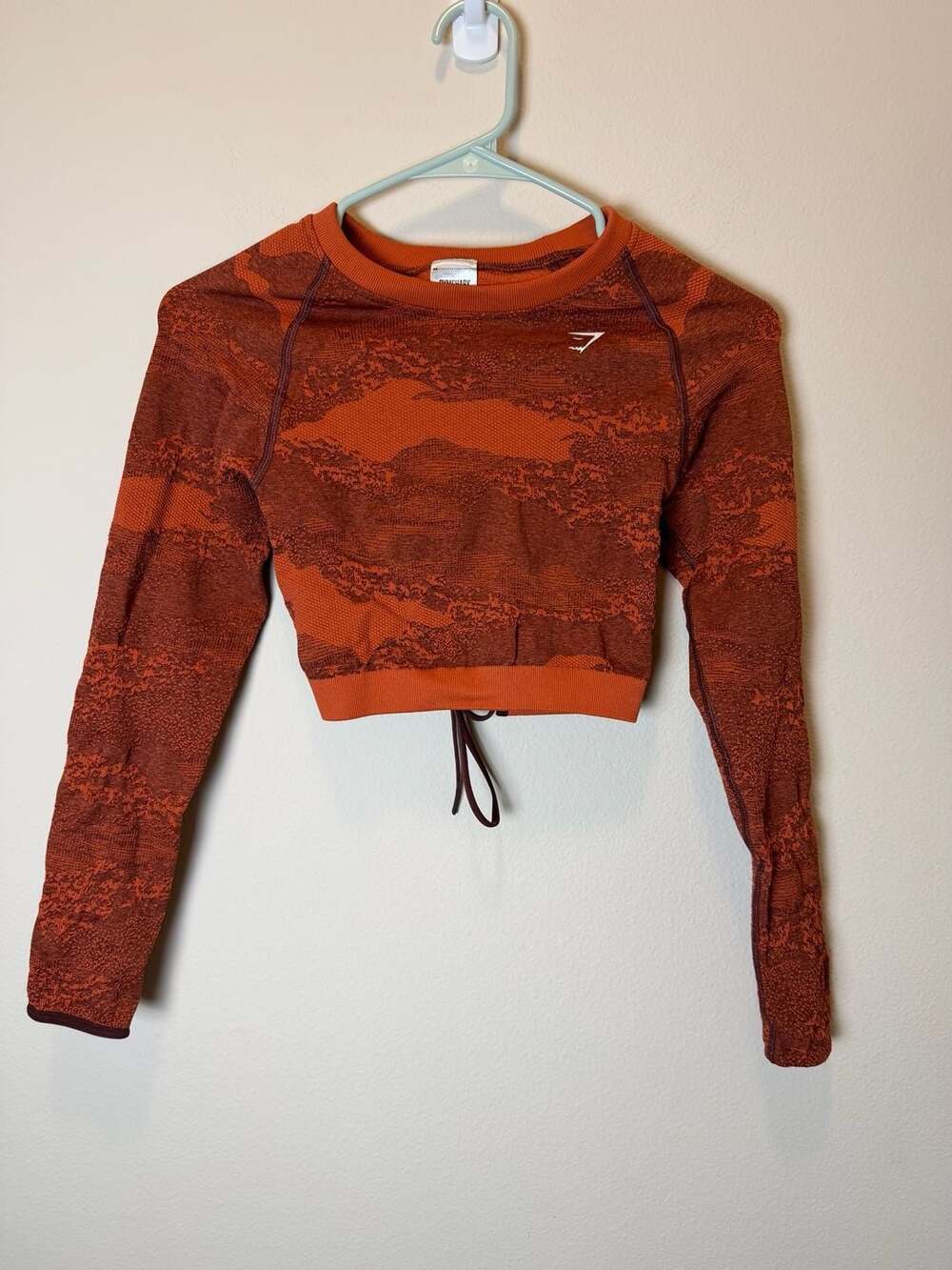 Gymshark Adapt Camo Crop Top Size S Orange